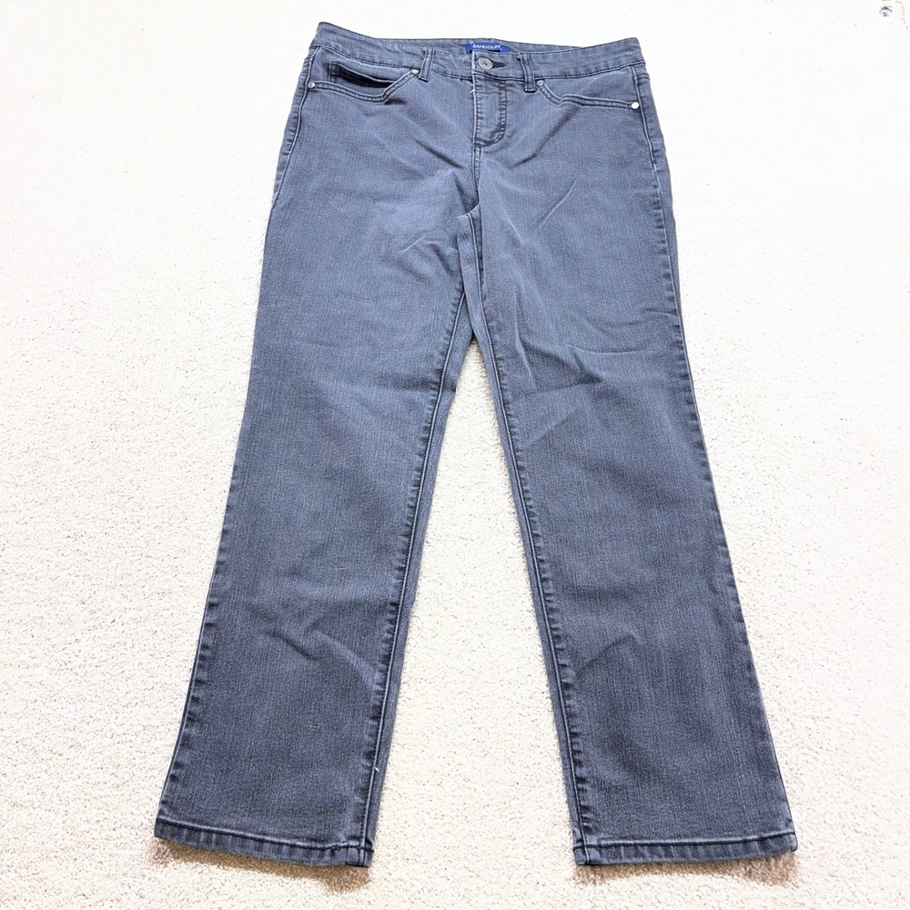 Bandolino Mandie Straight Leg Jeans‎ Womens 10S Gray Short Petite Stretch Denim